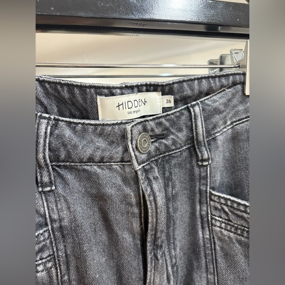 100% cotton HIDDEN Los Angeles Gray Cargo Pants denim jeans - Picture 2 of 7